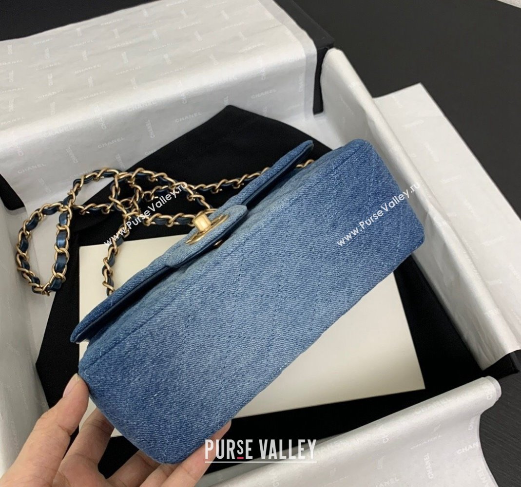 Chanel Washed Denim Classic 11.12 Flap bag A01112 Blue 2024 (yezi-240517135)