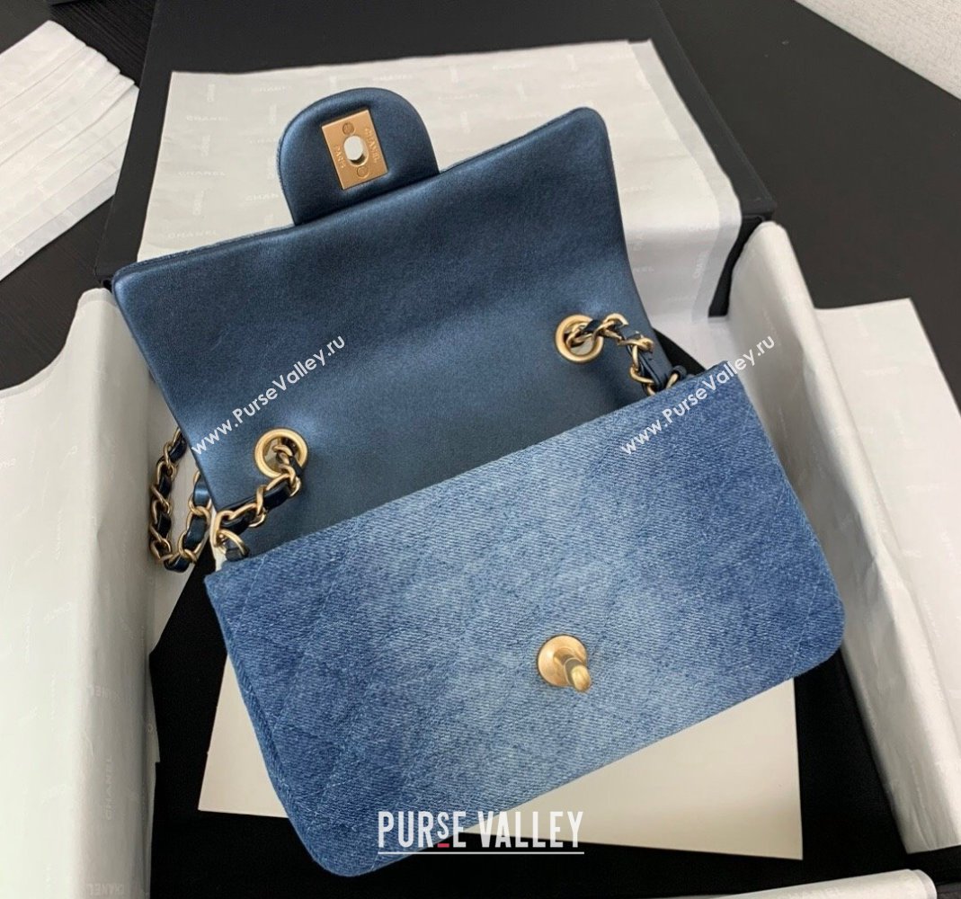 Chanel Washed Denim Classic 11.12 Flap bag A01112 Blue 2024 (yezi-240517135)