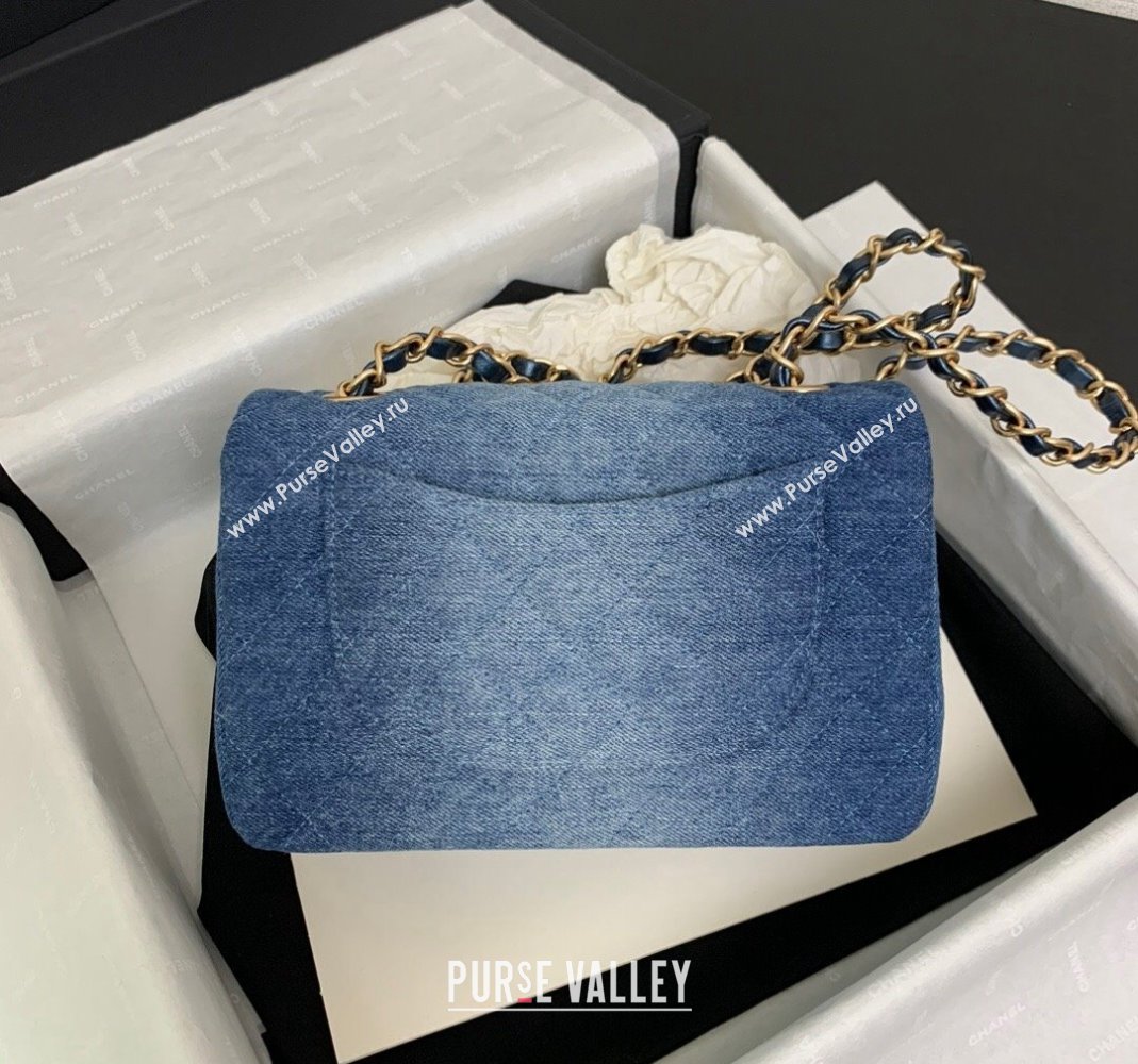 Chanel Washed Denim Classic 11.12 Flap bag A01112 Blue 2024 (yezi-240517135)