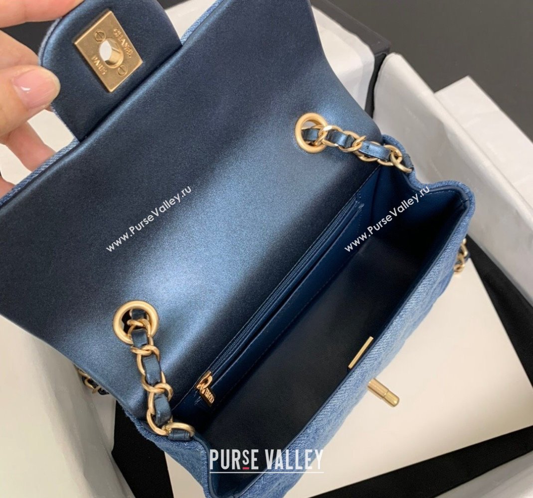 Chanel Washed Denim Classic 11.12 Flap bag A01112 Blue 2024 (yezi-240517135)
