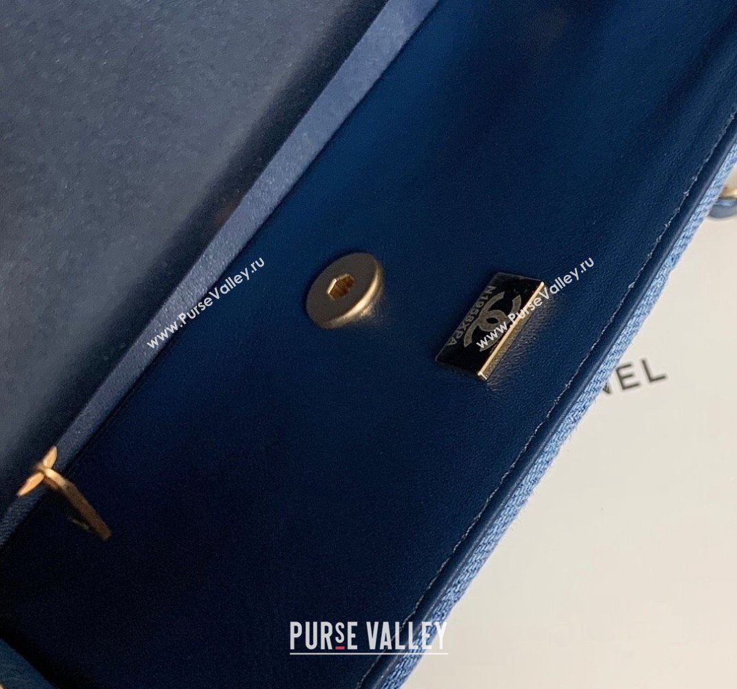 Chanel Washed Denim Classic 11.12 Flap bag A01112 Blue 2024 (yezi-240517135)