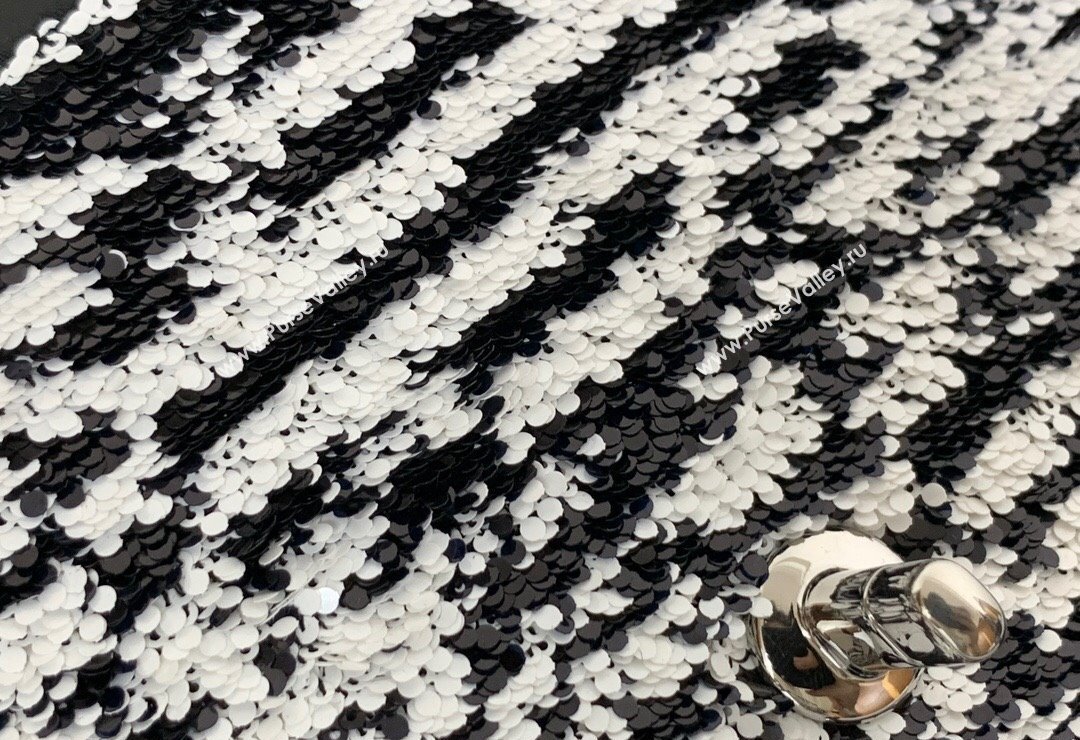 Chanel Sequins Small Flap Bag AS4561 Black/White 2024 (yezi-240517136)