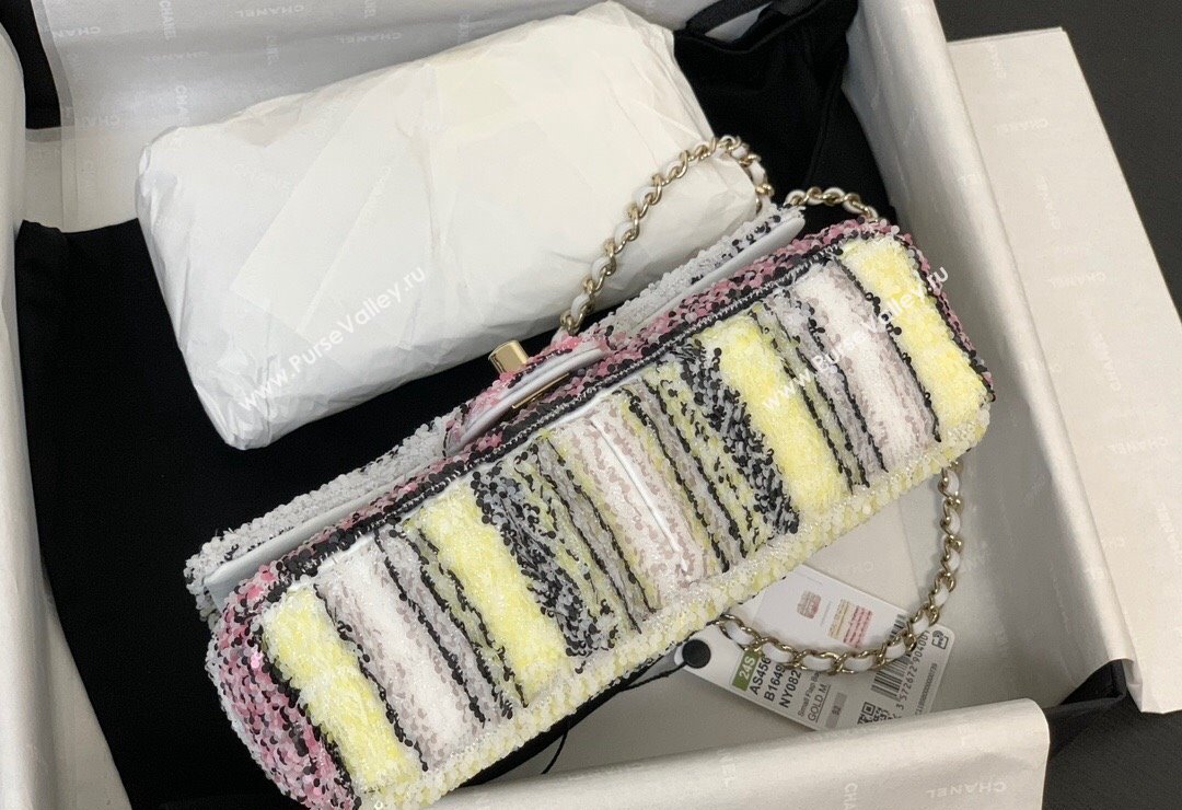 Chanel Sequins Small Flap Bag AS4561 Pink 2024 (yezi-240517137)