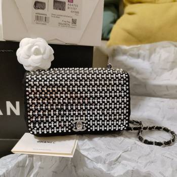 Chanel Sequins Pearls Mini Flap Evening bag AS4793 Black 2024 (yezi-240517139)