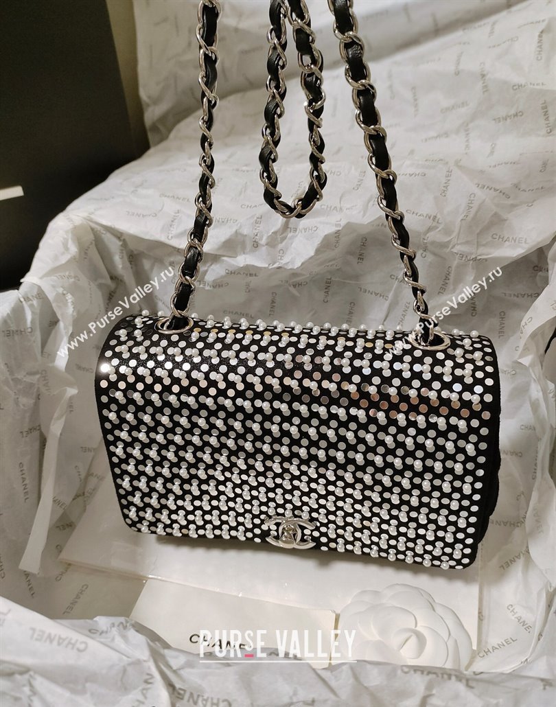 Chanel Sequins Pearls Mini Flap Evening bag AS4793 Black 2024 (yezi-240517139)