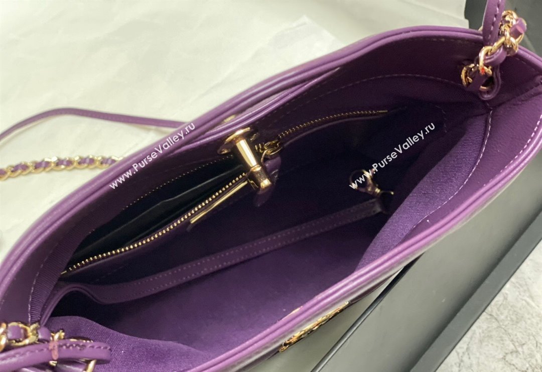 Chanel 31 Bag Shiny Lambskin Mini Shopping Bag AS4133 Dark Purple 2024 (yezi-240517067)