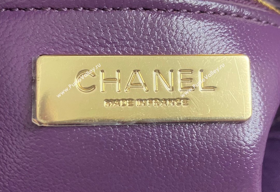 Chanel 31 Bag Shiny Lambskin Mini Shopping Bag AS4133 Dark Purple 2024 (yezi-240517067)
