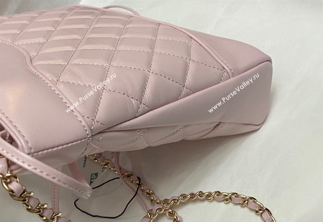 Chanel 31 Bag Shiny Lambskin Mini Shopping Bag AS4133 Light Pink 2024 (yezi-240517068)