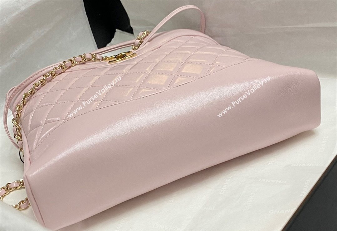 Chanel 31 Bag Shiny Lambskin Mini Shopping Bag AS4133 Light Pink 2024 (yezi-240517068)
