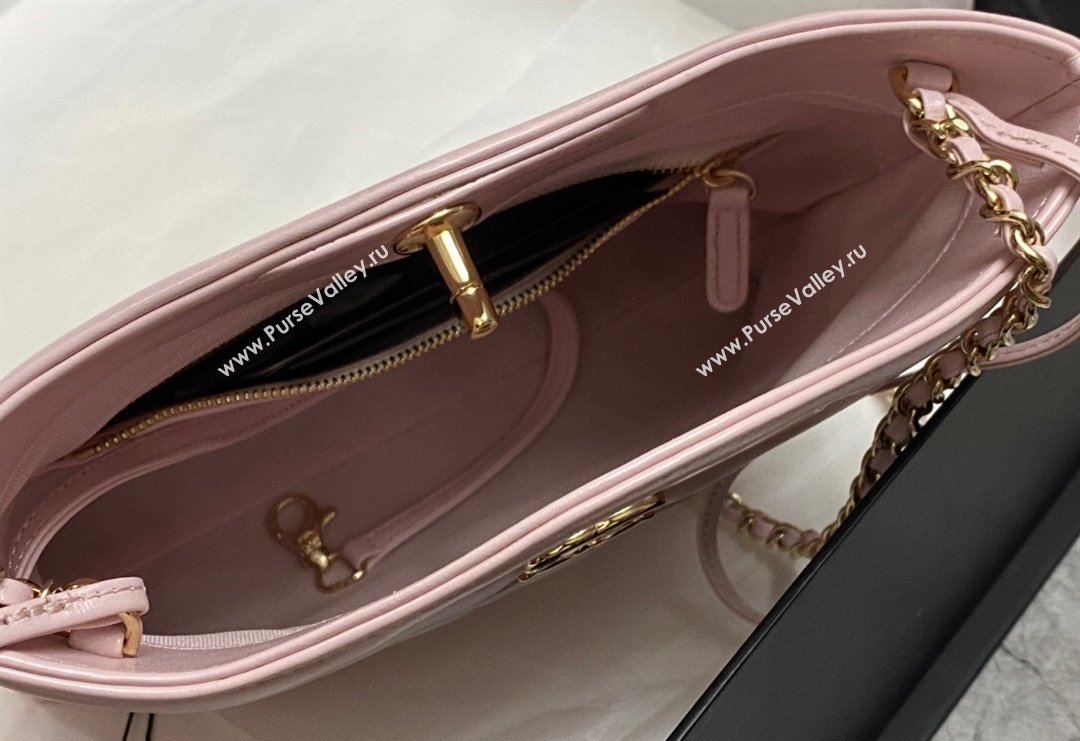 Chanel 31 Bag Shiny Lambskin Mini Shopping Bag AS4133 Light Pink 2024 (yezi-240517068)