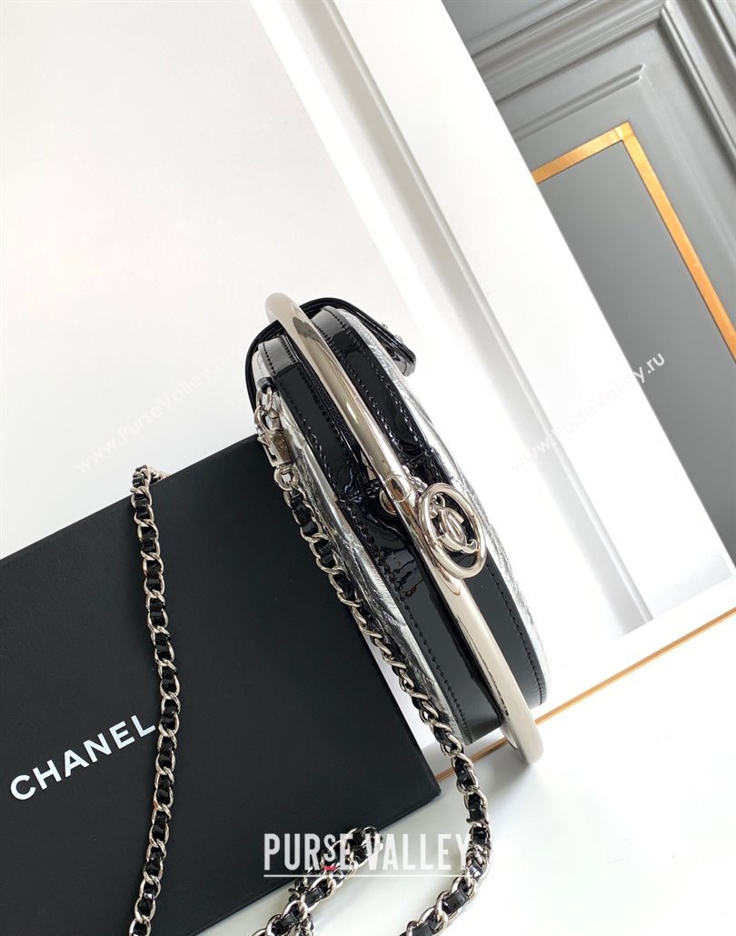 Chanel Tellurion Silver Calfskin Large Evening Bag with Chain 2024 (yezi-240517118)