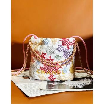 Chanel 22 Lace Patchwork Mini Shopping Bag AS3980 Multicolor 2024 (yezi-240518013)