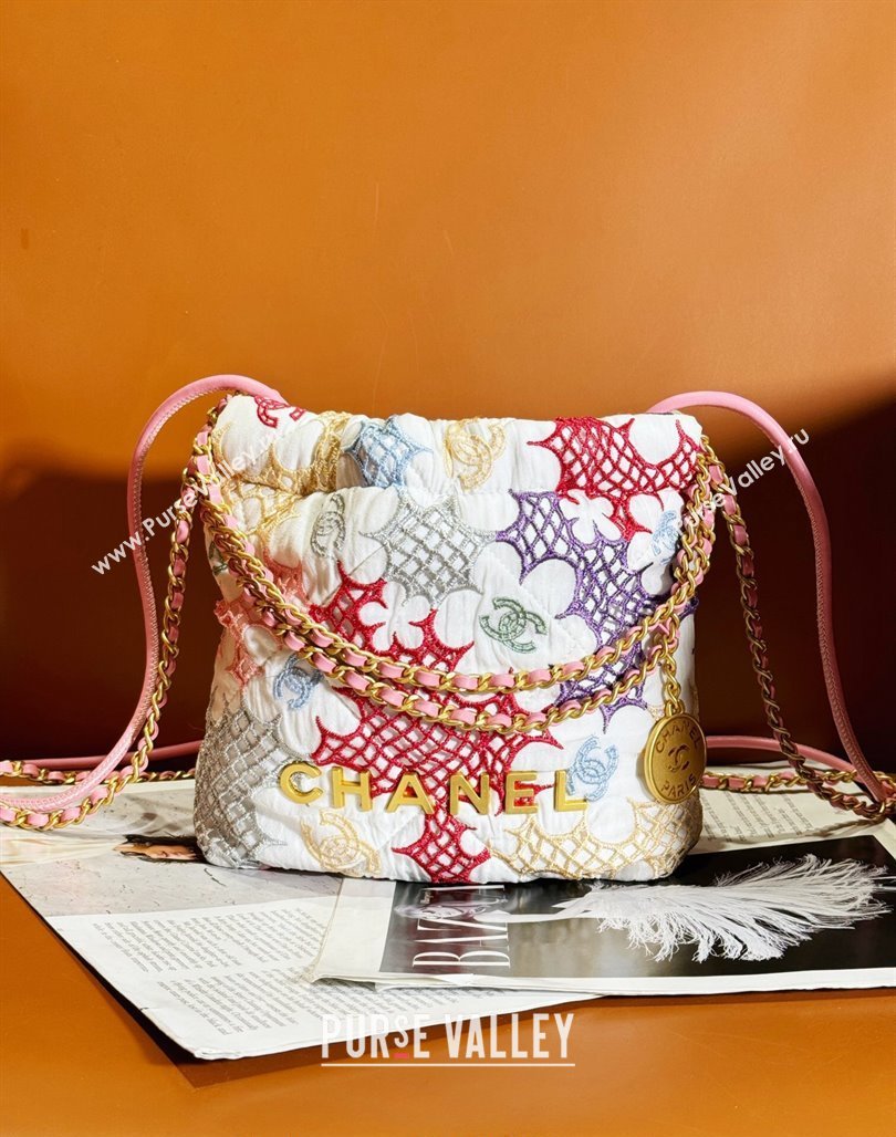 Chanel 22 Lace Patchwork Mini Shopping Bag AS3980 Multicolor 2024 (yezi-240518013)