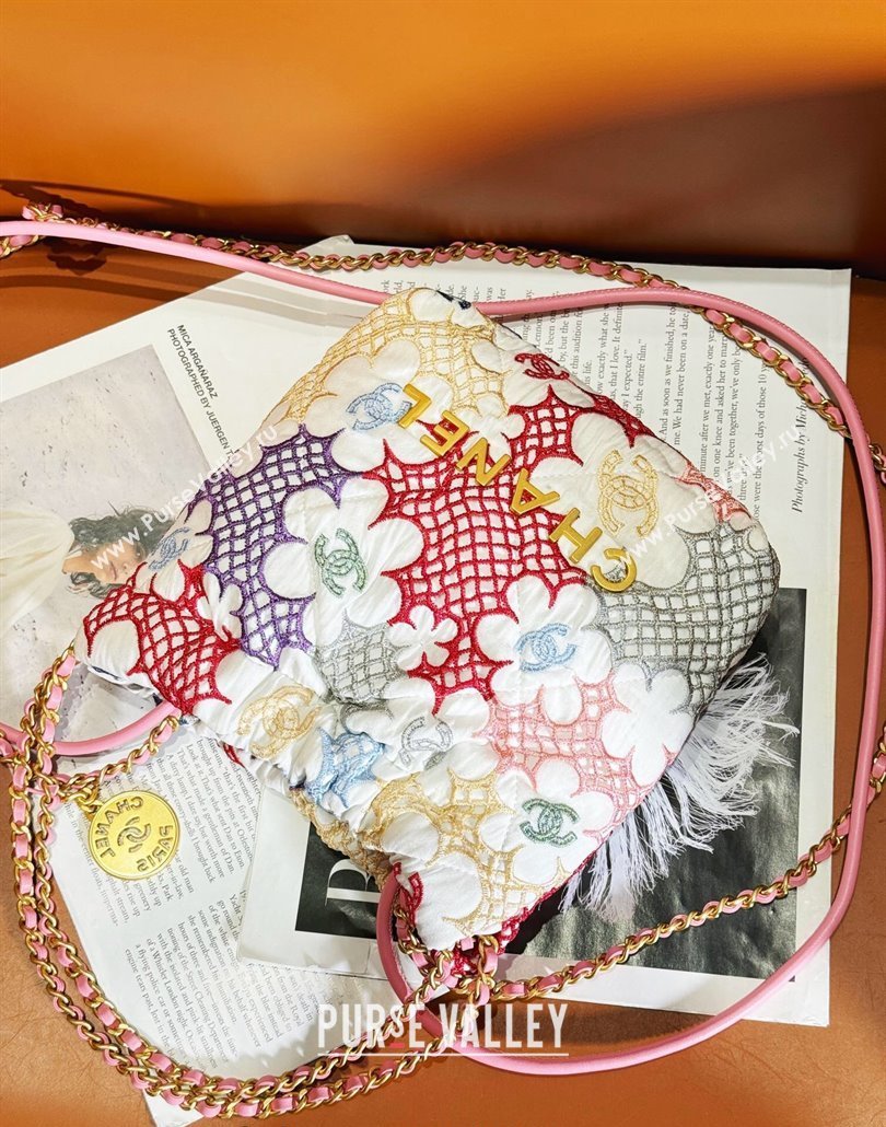 Chanel 22 Lace Patchwork Mini Shopping Bag AS3980 Multicolor 2024 (yezi-240518013)