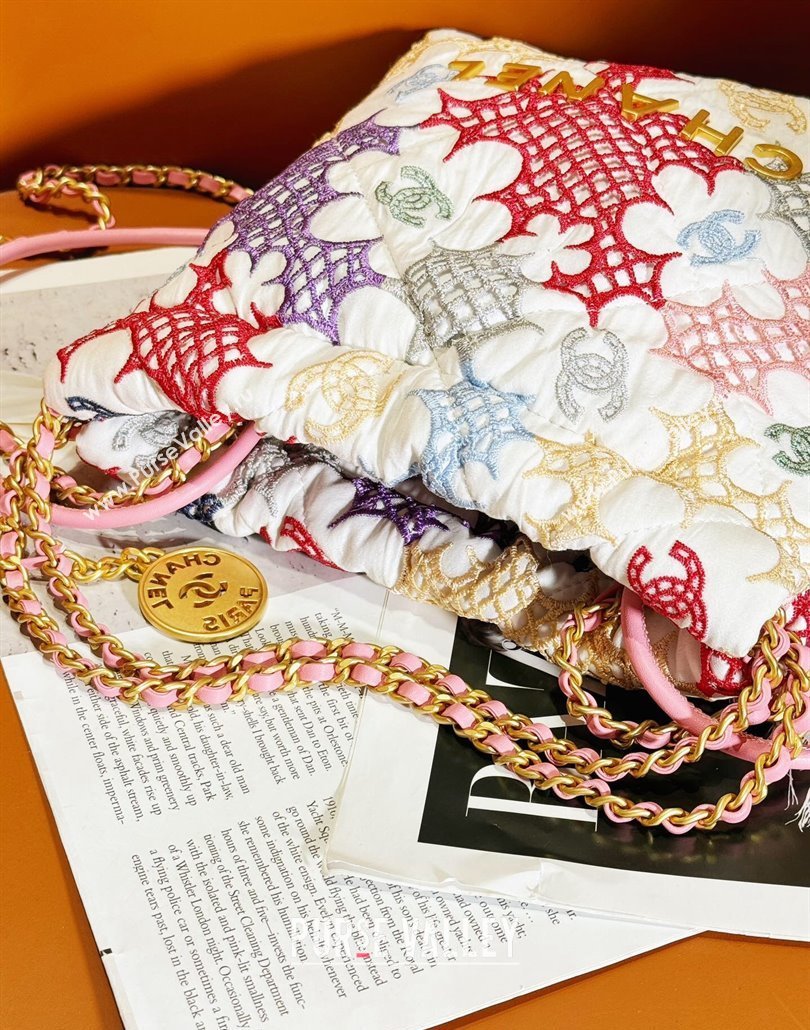 Chanel 22 Lace Patchwork Mini Shopping Bag AS3980 Multicolor 2024 (yezi-240518013)