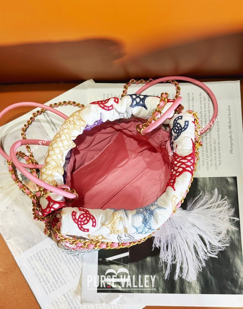 Chanel 22 Lace Patchwork Mini Shopping Bag AS3980 Multicolor 2024 (yezi-240518013)