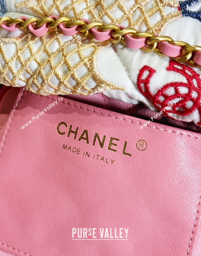 Chanel 22 Lace Patchwork Mini Shopping Bag AS3980 Multicolor 2024 (yezi-240518013)