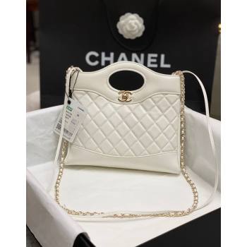 Chanel 31 Bag Shiny Lambskin Mini Shopping Bag AS4133 White 2024 (yezi-240517069)