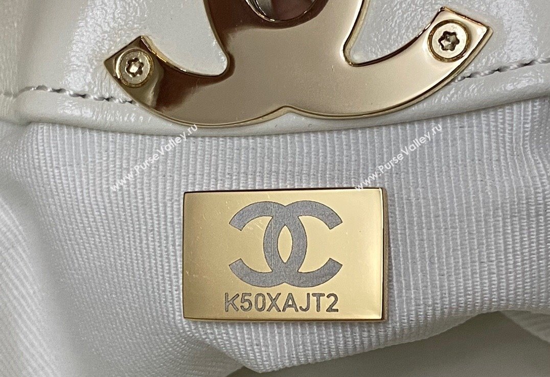Chanel 31 Bag Shiny Lambskin Mini Shopping Bag AS4133 White 2024 (yezi-240517069)