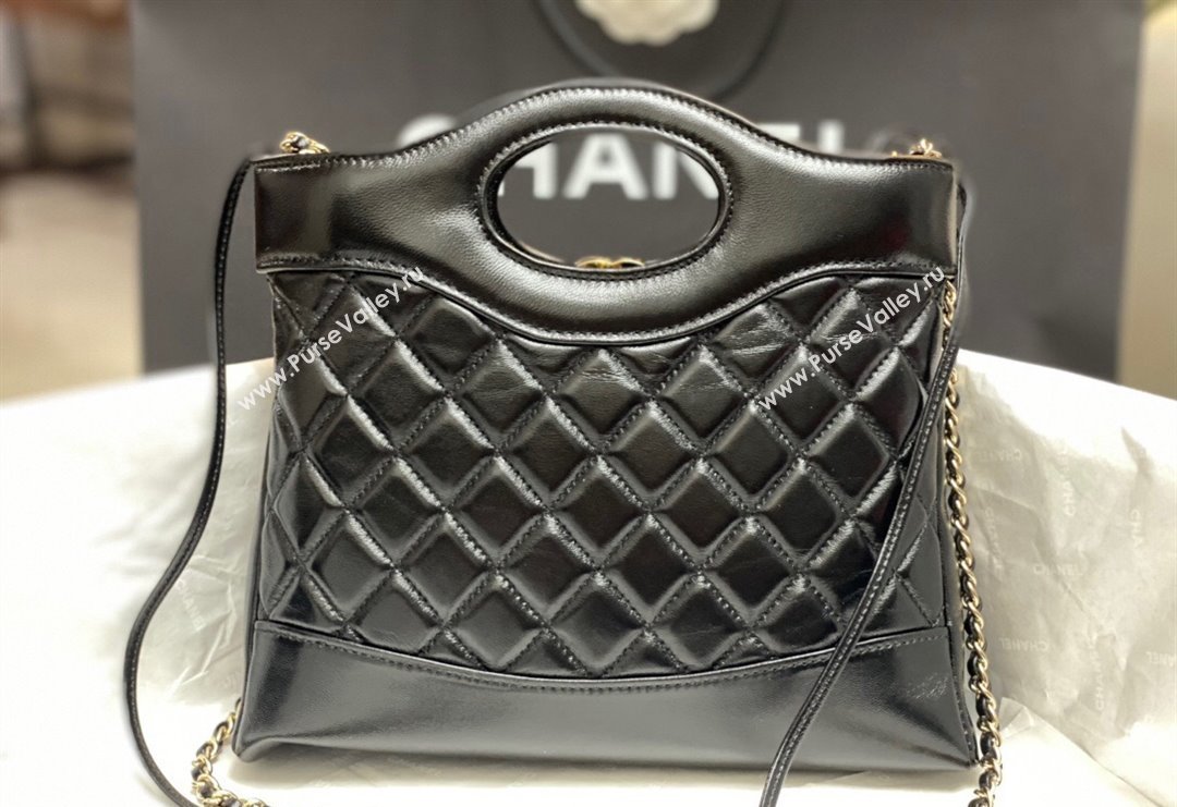 Chanel 31 Bag Shiny Lambskin Mini Shopping Bag AS4133 Black 2024 (yezi-240517070)