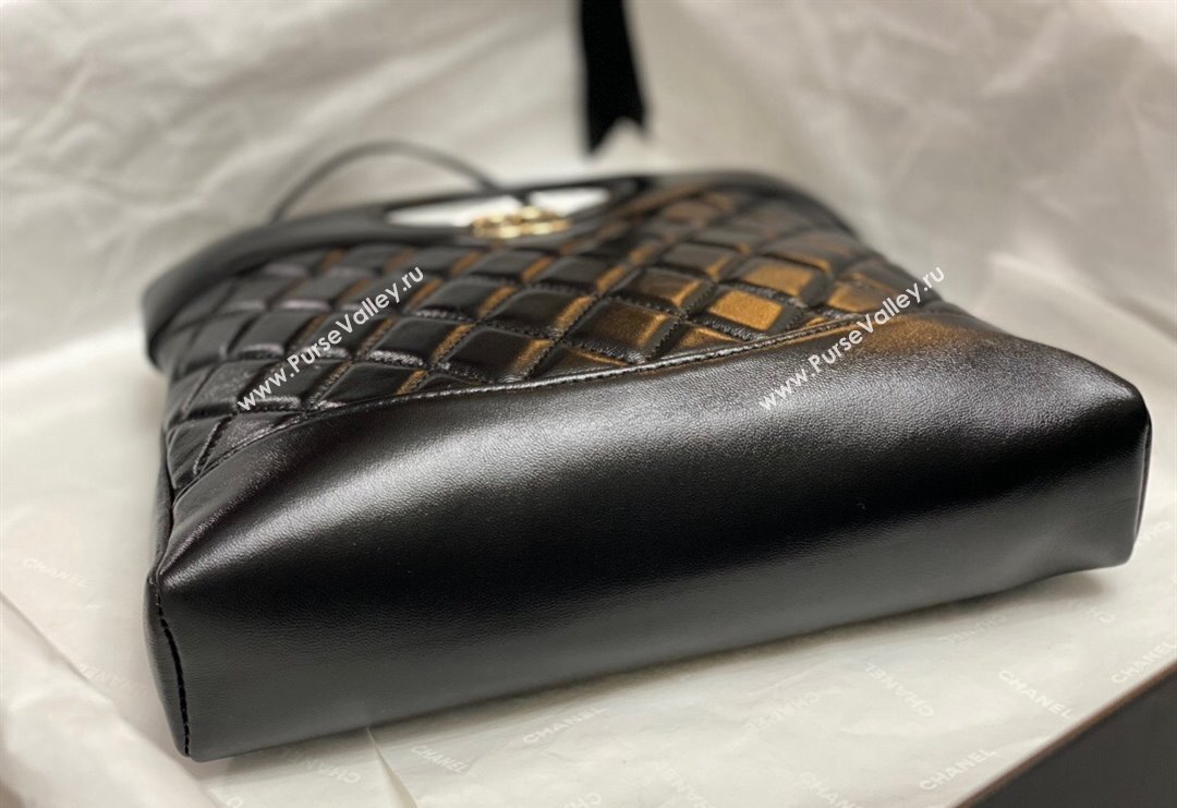 Chanel 31 Bag Shiny Lambskin Mini Shopping Bag AS4133 Black 2024 (yezi-240517070)