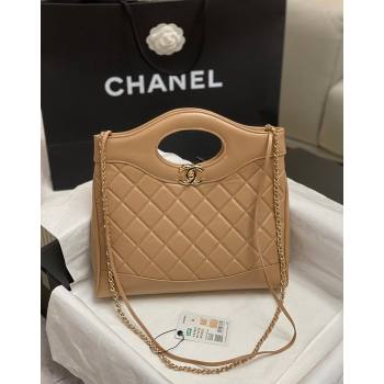Chanel 31 Shiny Lambskin Small Shopping bag AS4853 Brown 2024 (yezi-240517055)