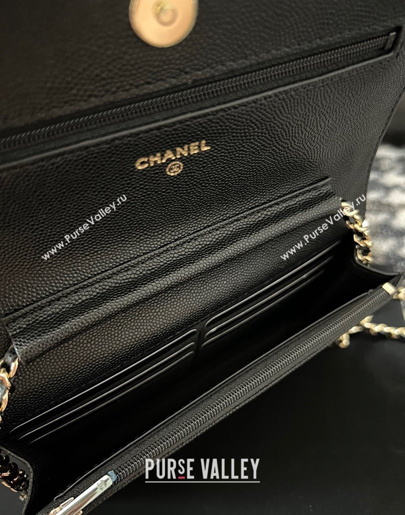 Chanel Grained Shiny Calfskin Wallet On Chain WOC AP3971 Black 2024 (yezi-240518030)