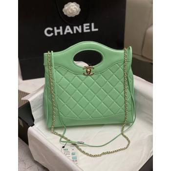 Chanel 31 Shiny Lambskin Small Shopping bag AS4853 Light Green 2024 (yezi-240517056)