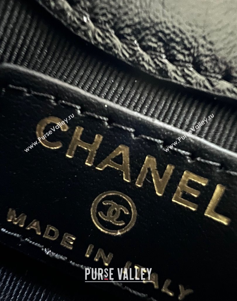 Chanel Shiny Lambskin Clutch with Chain AP3924 Black 2024 (yezi-240517077)