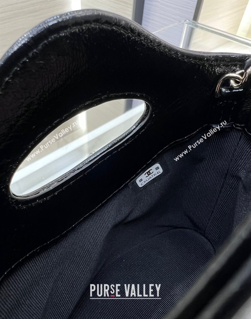 Chanel Shiny Lambskin Clutch with Chain AP3924 Black 2024 (yezi-240517077)