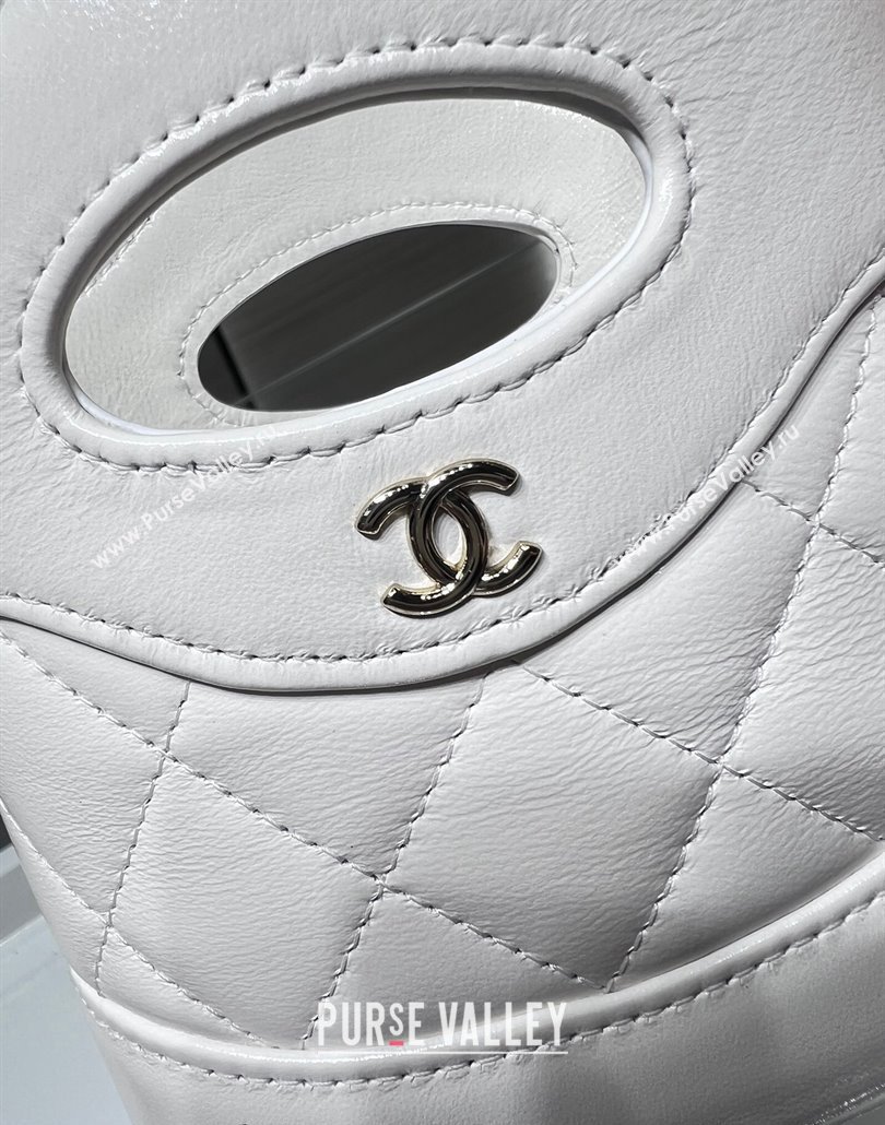 Chanel Shiny Lambskin Clutch with Chain AP3924 White 2024 (yezi-240517078)