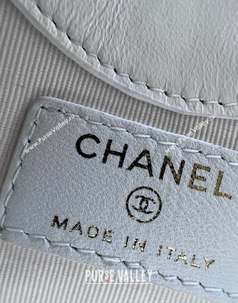 Chanel Shiny Lambskin Clutch with Chain AP3924 White 2024 (yezi-240517078)
