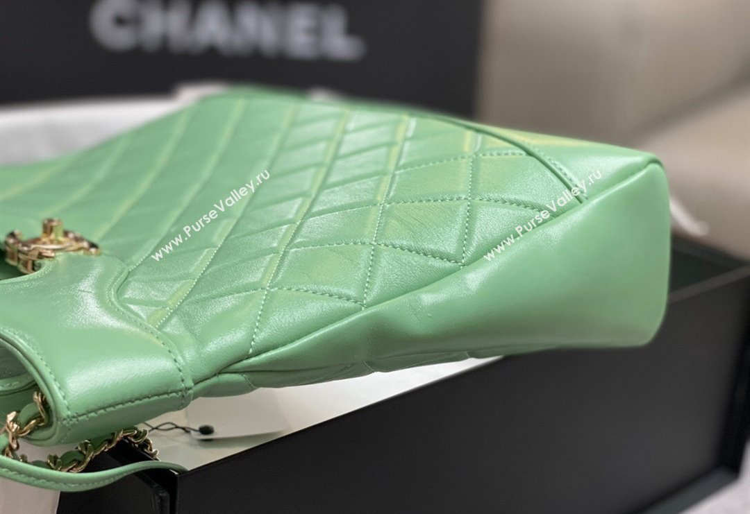 Chanel 31 Shiny Lambskin Small Shopping bag AS4853 Light Green 2024 (yezi-240517056)