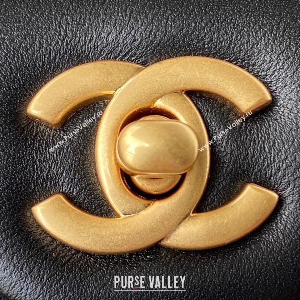 Chanel Lambskin Small Flap Bag with Gold-Tone Metal Ball AS1787 Black 2024 (yezi-240517111)