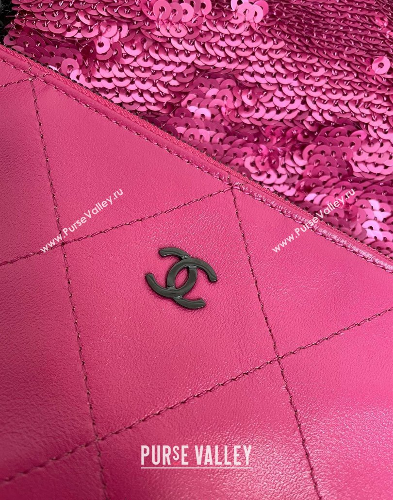 Chanel Sequins Black Metal Shopping bag AS4856 Dark Pink/Black 2024 (yezi-240517131)