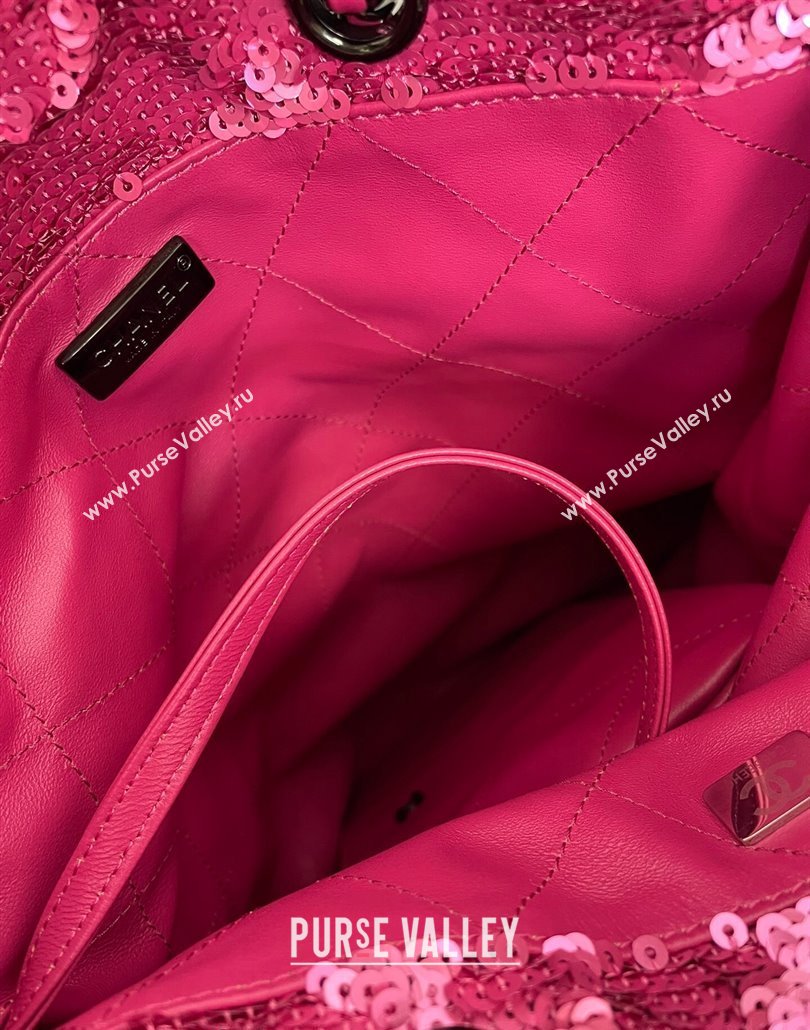 Chanel Sequins Black Metal Shopping bag AS4856 Dark Pink/Black 2024 (yezi-240517131)
