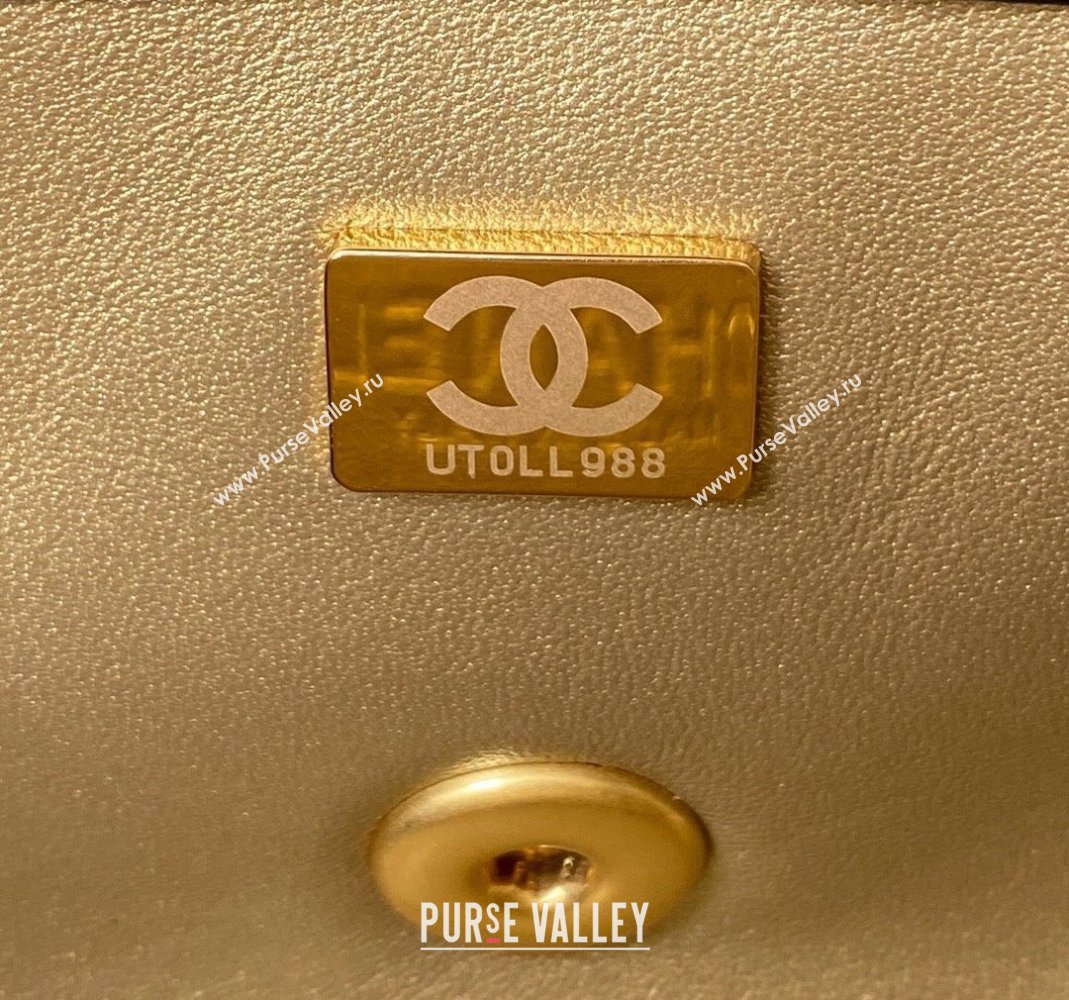 Chanel Lambskin Small Flap Bag with Gold-Tone Metal Ball AS1787 Black 2024 (yezi-240517111)