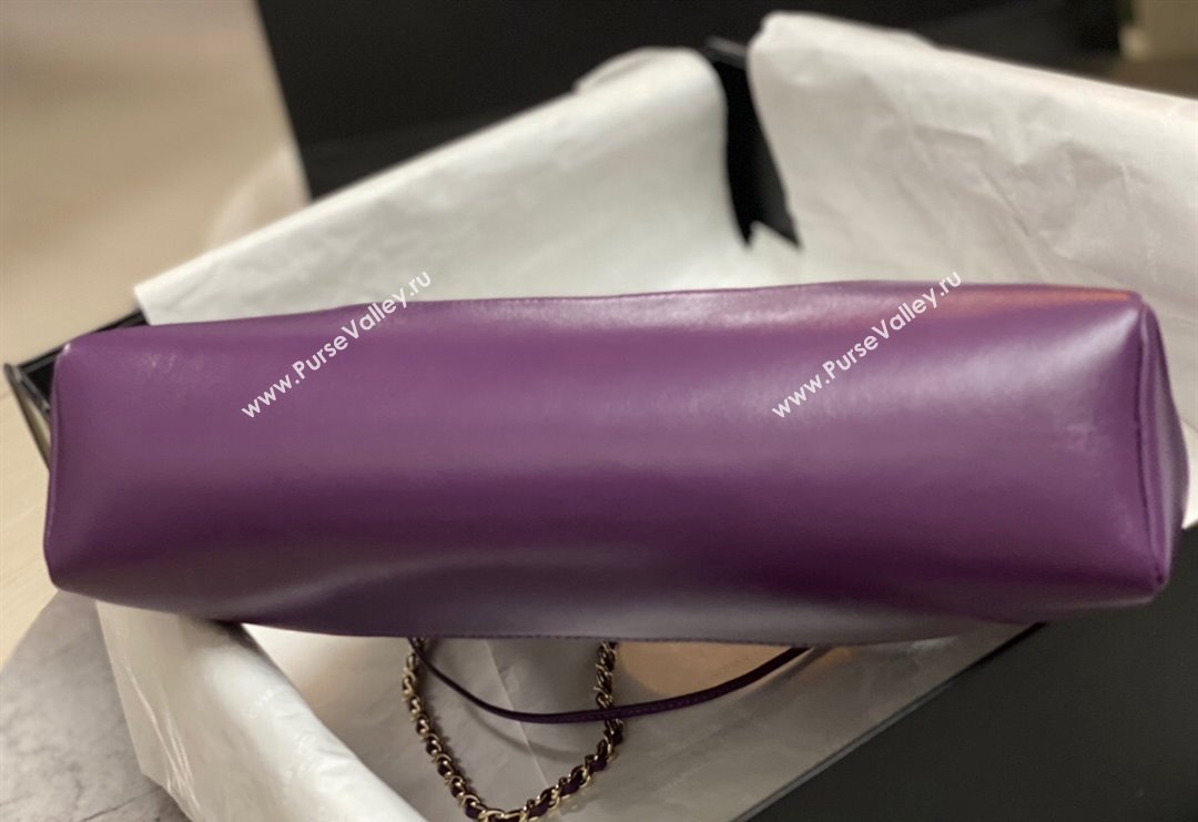 Chanel 31 Shiny Lambskin Small Shopping bag AS4853 Dark Purple 2024 (yezi-240517057)