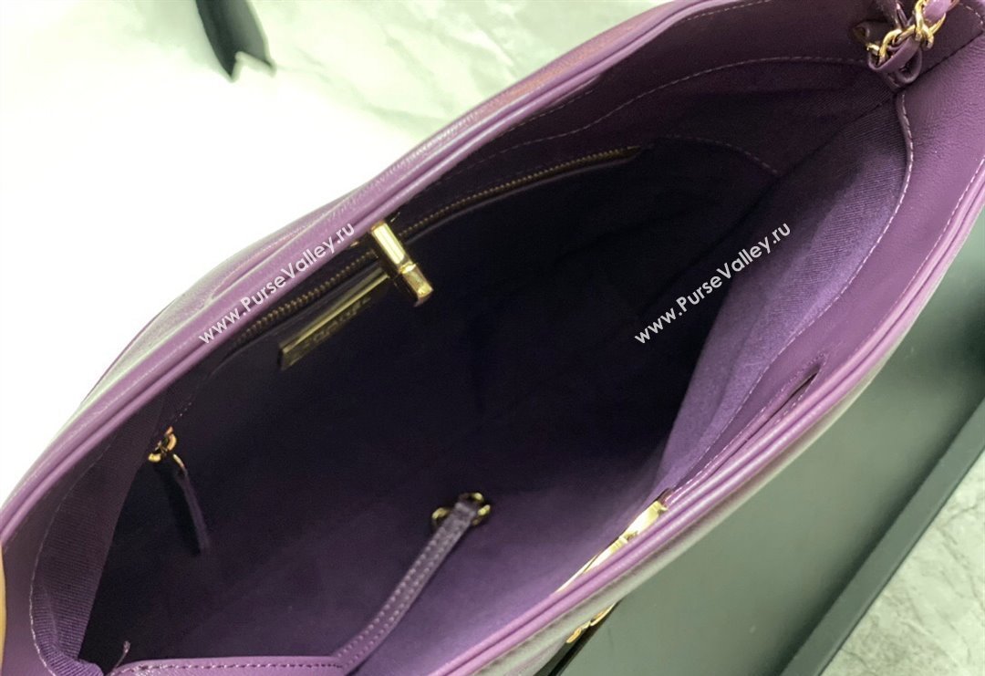Chanel 31 Shiny Lambskin Small Shopping bag AS4853 Dark Purple 2024 (yezi-240517057)