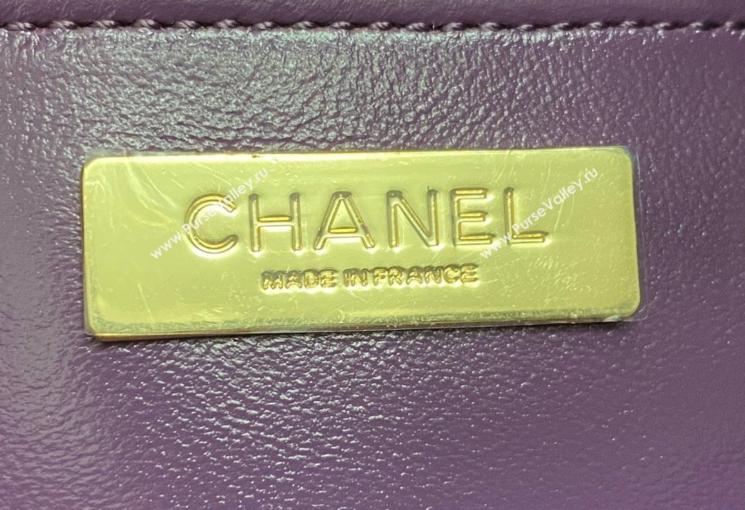 Chanel 31 Shiny Lambskin Small Shopping bag AS4853 Dark Purple 2024 (yezi-240517057)