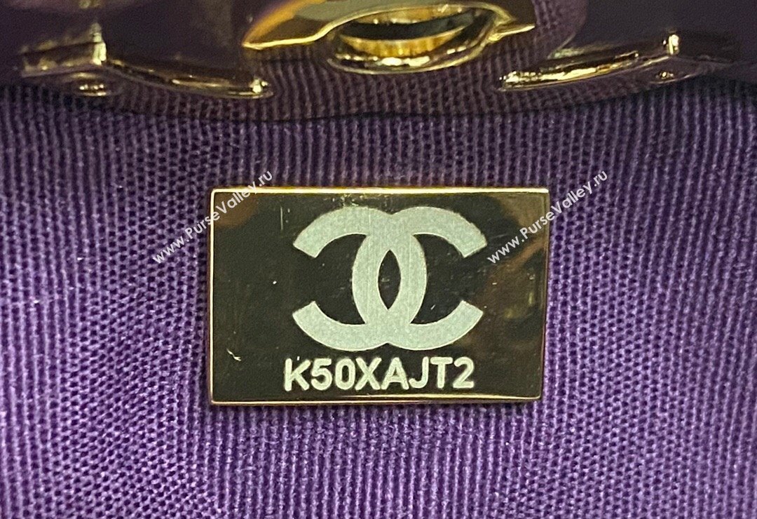 Chanel 31 Shiny Lambskin Small Shopping bag AS4853 Dark Purple 2024 (yezi-240517057)