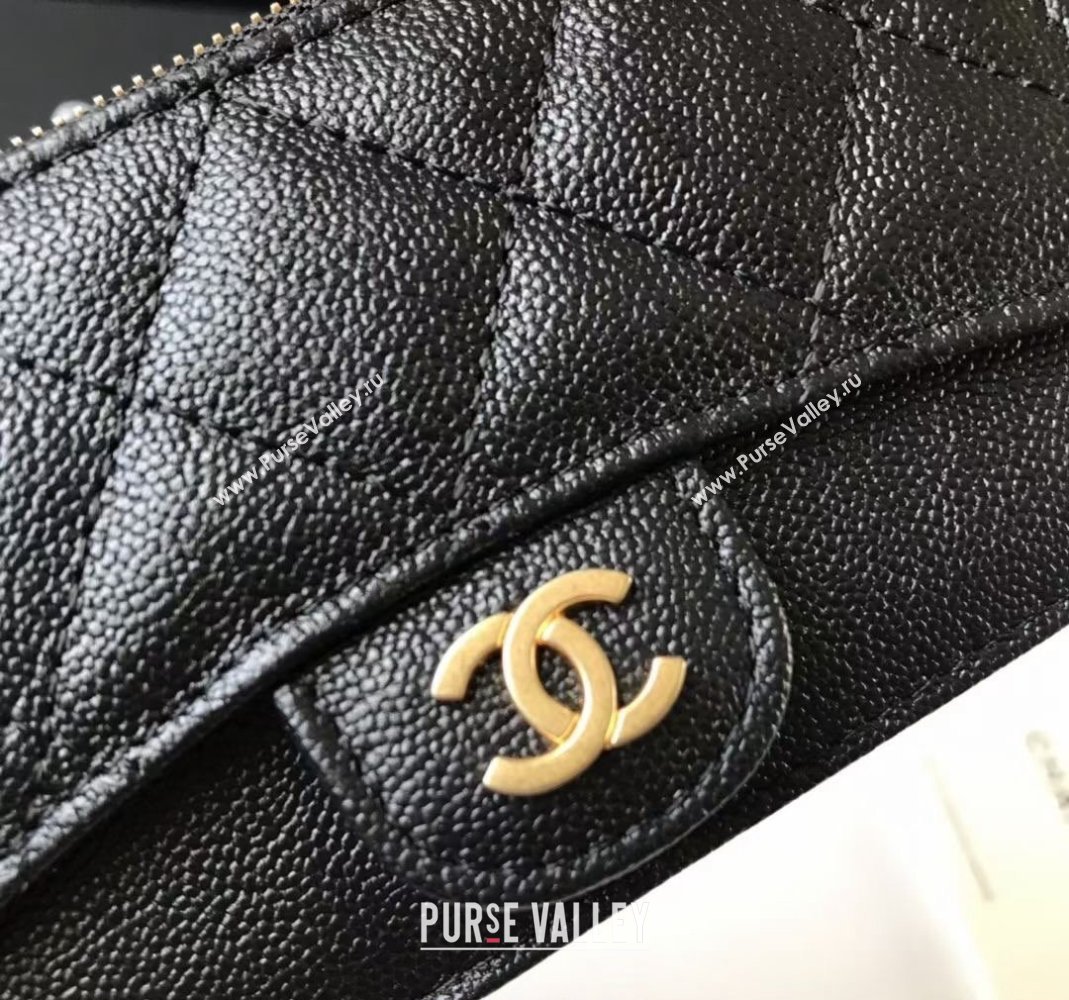 Chanel Grained Calfskin Card Holder AP0374 Black 2024 (yezi-240518040)