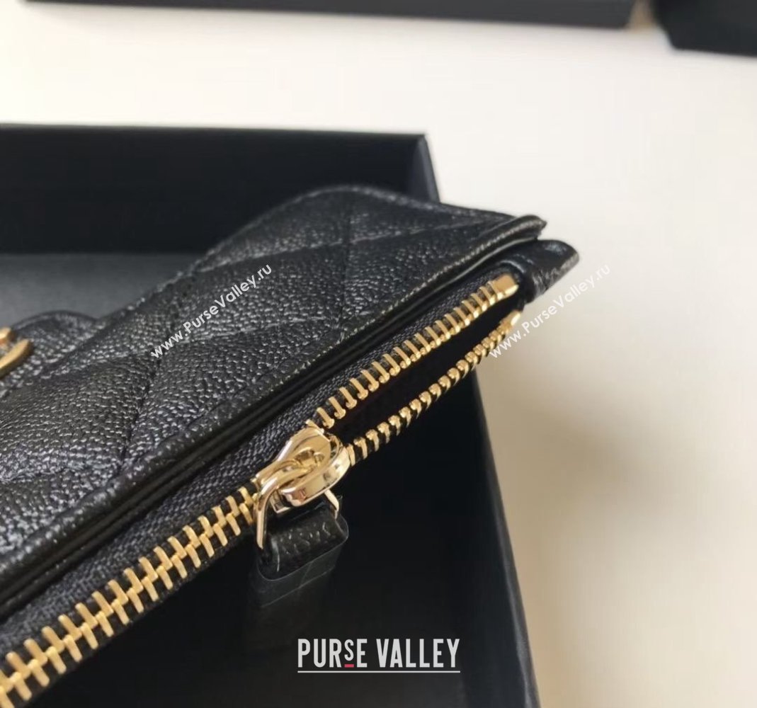 Chanel Grained Calfskin Card Holder AP0374 Black 2024 (yezi-240518040)