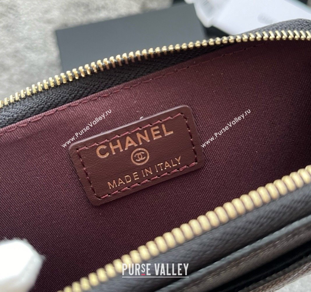 Chanel Grained Calfskin Card Holder AP3179 Black/Gold 2024 (yezi-240518044)