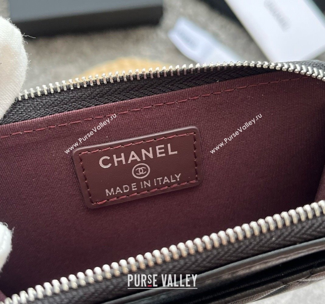 Chanel Lambskin Card Holder AP3179 Black/Silver 2024 (yezi-240518047)