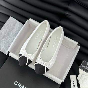 Chanel Classic Tweed Ballet Flats White 2024 0603 (KL-240603018)