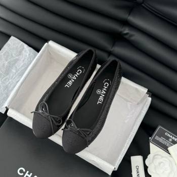 Chanel Classic Sequins Ballet Flats Black 2024 0603 (KL-240603019)