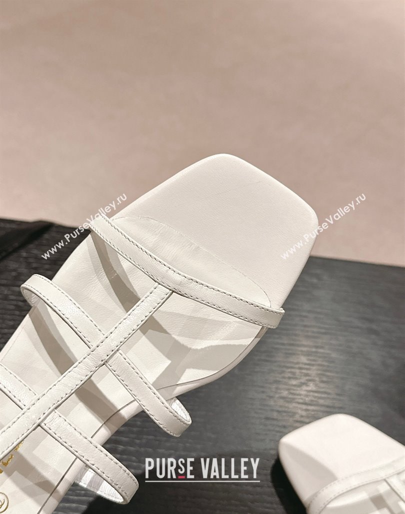 Chanel Calfskin Roman Flat Sandals White 2024 060302 (MD-240603127)