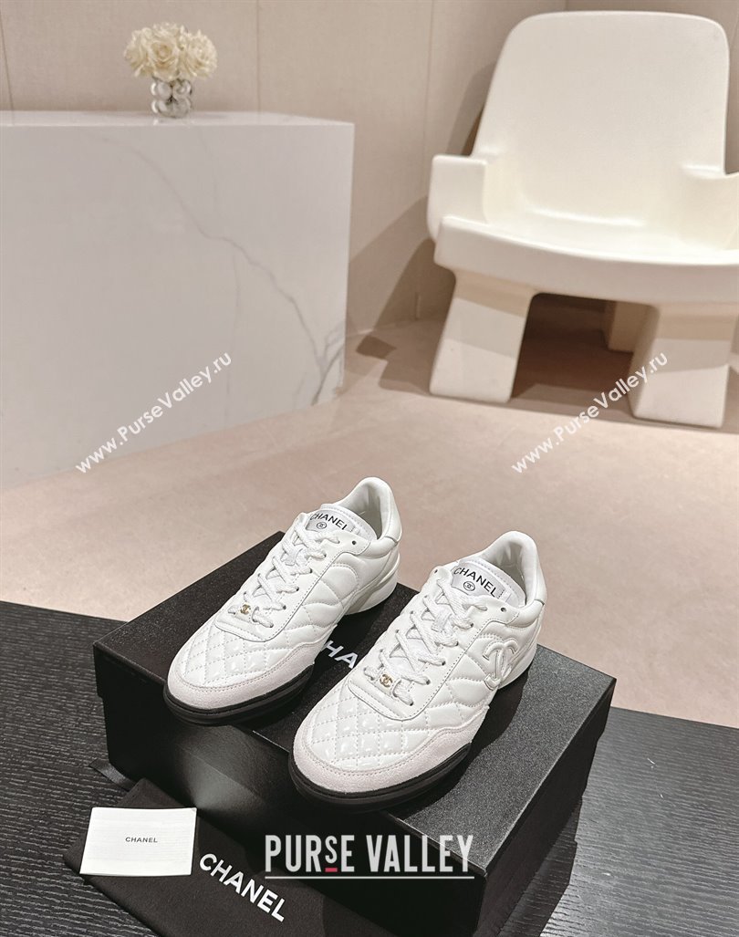 Chanel Quilted Calfskin Sneakers G45335 White 2024 (MD-240603042)