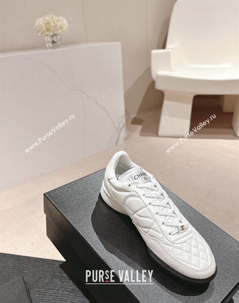 Chanel Quilted Calfskin Sneakers G45335 White 2024 (MD-240603042)